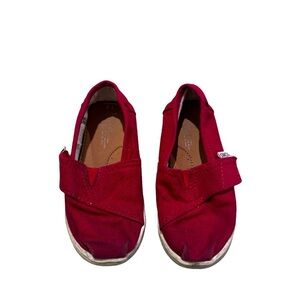 TOMS ALPARGATA SLIP-ON SHOES SOLID RED SIZE 7 TODDLER
